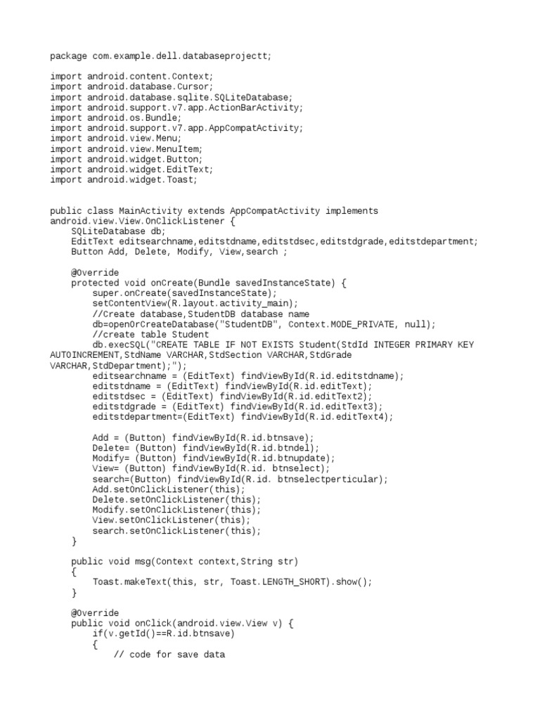 Student Database Management App | PDF | String (Computer Science ...