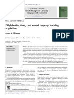Pidginization Theory and Second Language Learning/ Acquisition