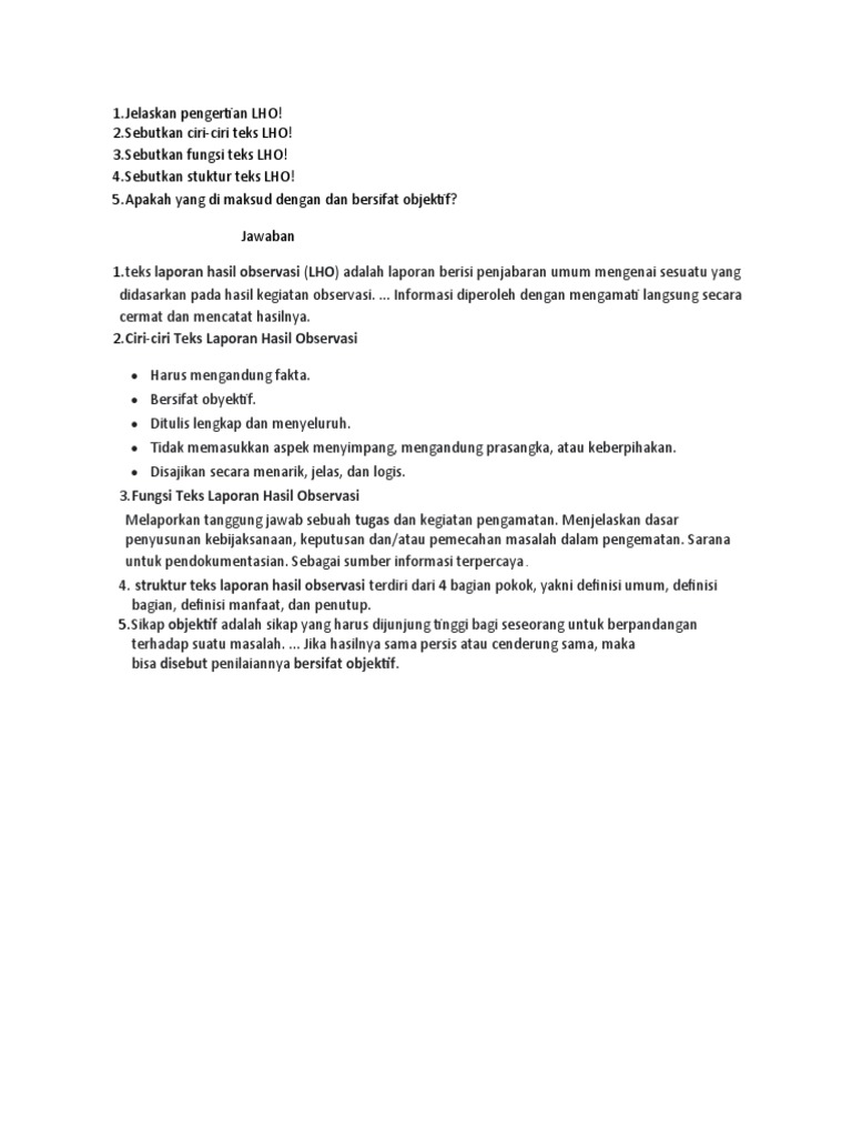Jelaskan Pengertian LHO | PDF
