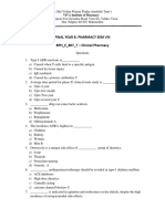 Clinical Pharmacy MCQ Practice