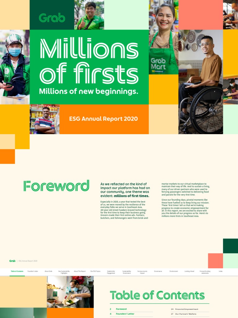 Grab ESG Report 2020 PDF Sustainability Governance