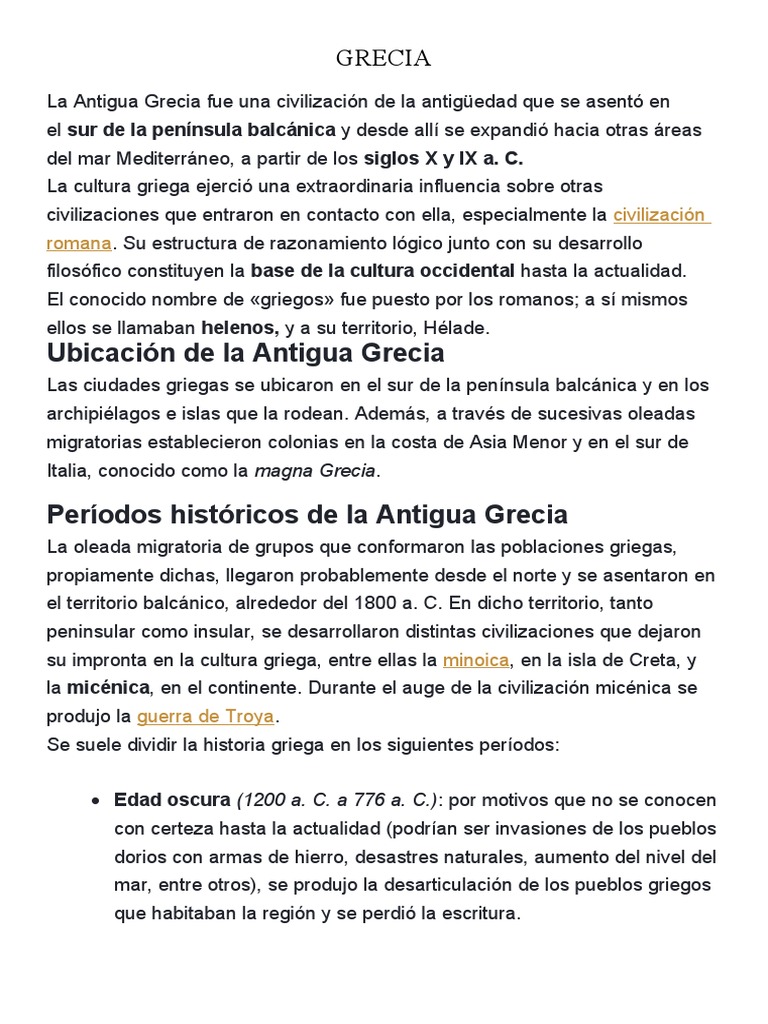 Cultura y civilización de la Antigua Grecia | PDF | Antigua Grecia | Grecia