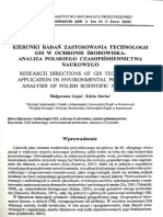 Kierunki Badań Zastosowania Technologii GIS W Ochronie Środowiska: Analiza Polskiego Czasopiśmiennictwa Naukowego