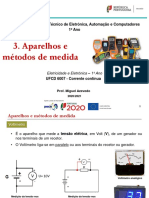 Medição elétrica com voltímetro, amperímetro e ohmímetro