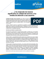 Boletín Informativo Balance Primeros Meses de Operación Mayo 12