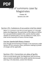 Trial of Summons Case by Magistrates