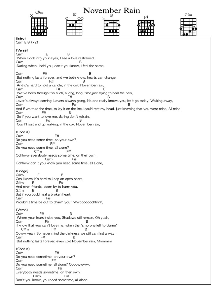 November Rain Cifra