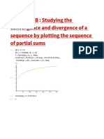 Practical 2B: Studying The Convergence and Divergence of A Sequence by Plotting The Sequence of Partial Sums