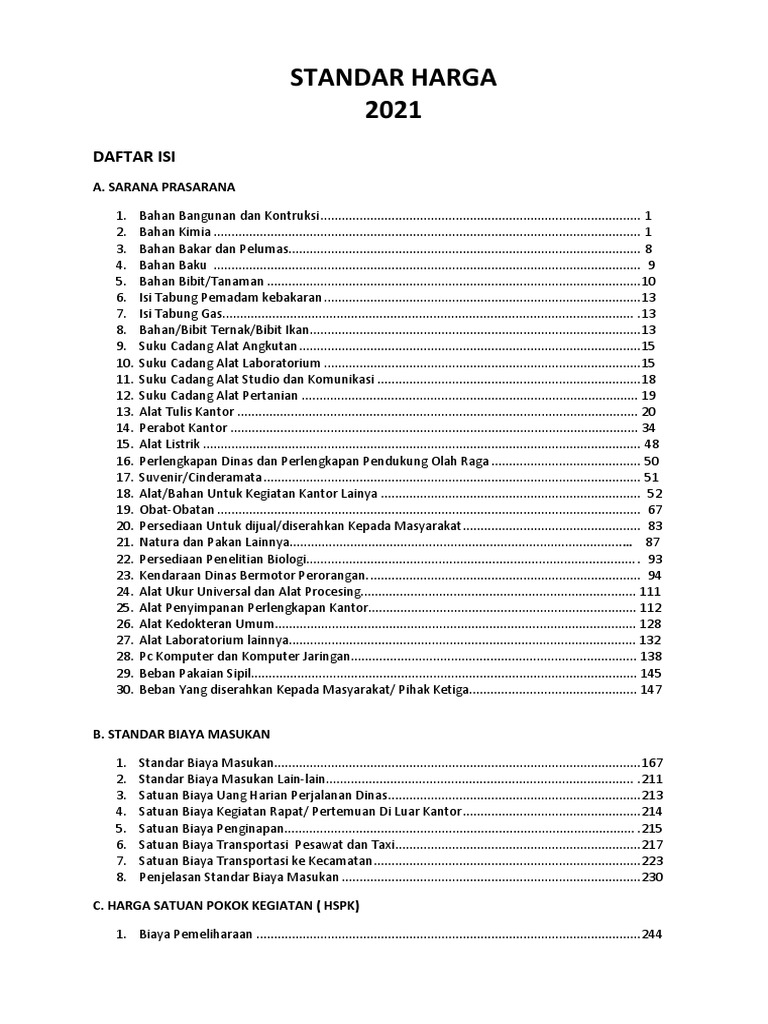 Standar Harga 2021  PDF