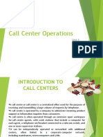 Call Center Operations: Unit-3