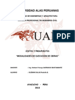 Modalidades de Ejecucion de Obras