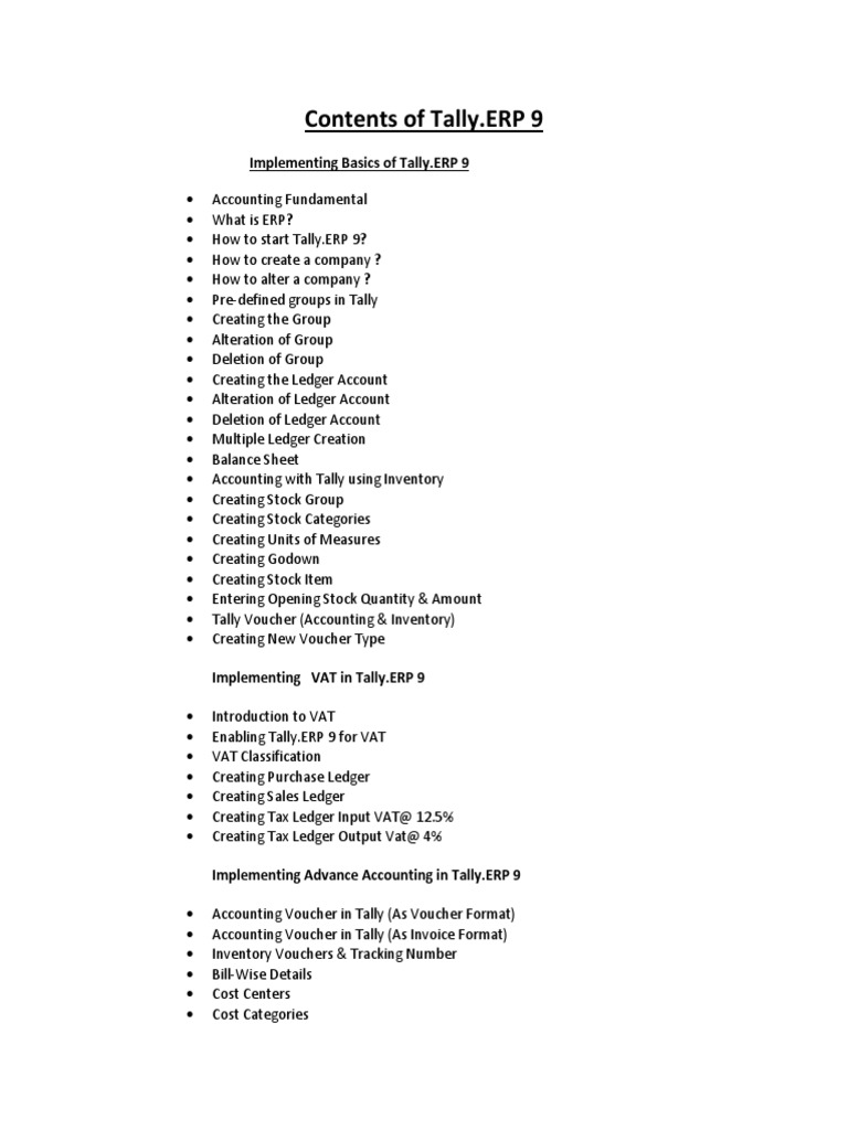 Tally.ERP 9: Comprehensive Guide | PDF | Value Added Tax | Invoice