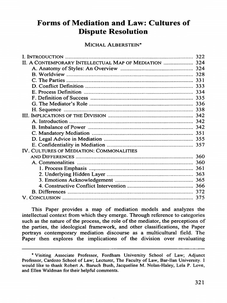 Forms of Mediation and Law: Cultures of Dispute Resolution | PDF ...