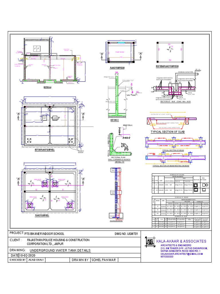 Underground Water Tank Design Details | PDF | Civil Engineering