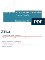 Cuarta Sesión 26 de Agosto de 2014. Condiciones de Paridad Internacional