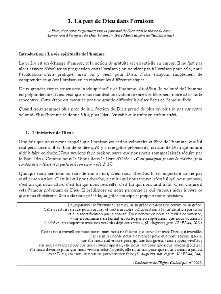 Part De Dieu Pdf Dieu Experience Et Comportement Religieux