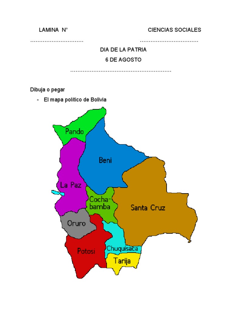 Mapa Político de Bolivia para Imprimir | PDF | Deportes y actividades ...