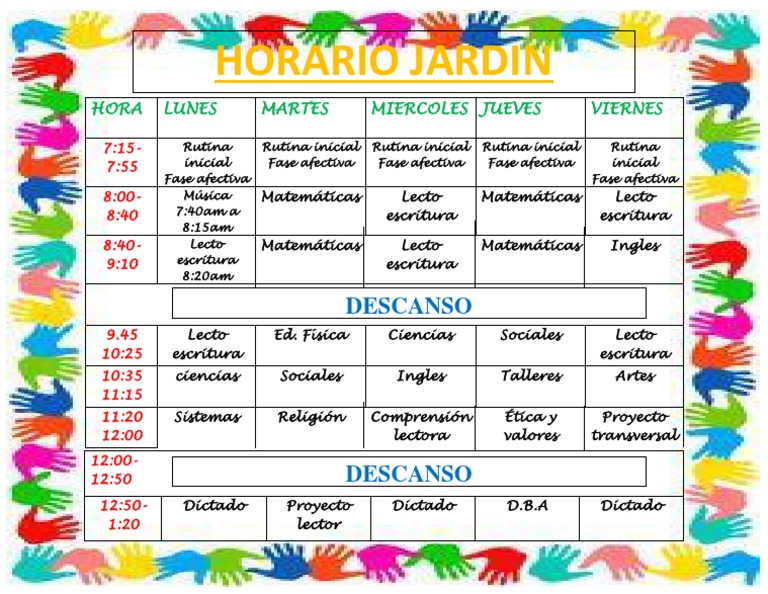 Horario JARDIN... PDF