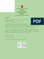 Universidad Del Tolima Idead Cat - Ibagué Ingeniería de Sistemas Probabilidad Ii Quiz 2 Julio Cesar Rivera Gamboa Nombre