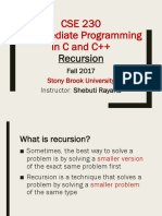 Cse 230 Intermediate Programming Incandc++: Recursion