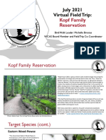 Virtual Field Trip Report To Kopf Family Reservation July 2021