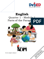 Quarter 1 - Module 1 Parts of The Paragraph: English