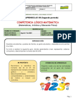 GUÍA 8 COMPETENCIA LÓGICO MATEMÁTICA GRADO PRIMERO en Proceso