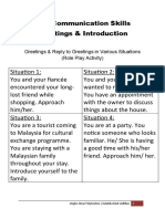 Greetings & Reply To Greetings in Various Situations (Role Play Activity)