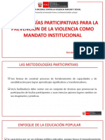 Metodologías Participativas para La Prevención de La Violencia Como Mandato Institucional