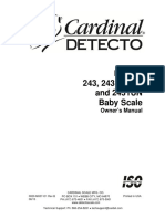 Owner's Manual for Cardinal Scale Baby Scales Models 243, 2431, 2441 and 2431UN