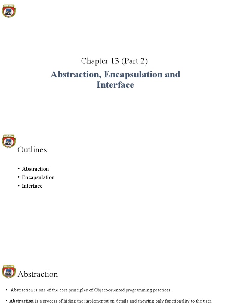 Java OOP: Abstraction, Encapsulation, Interface | PDF | Method ...