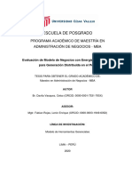 Evaluación de Modelo de Negocios Con Energías Renovables