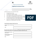 Eligibility Declaration Form: COVID-19 Vaccine Rollout