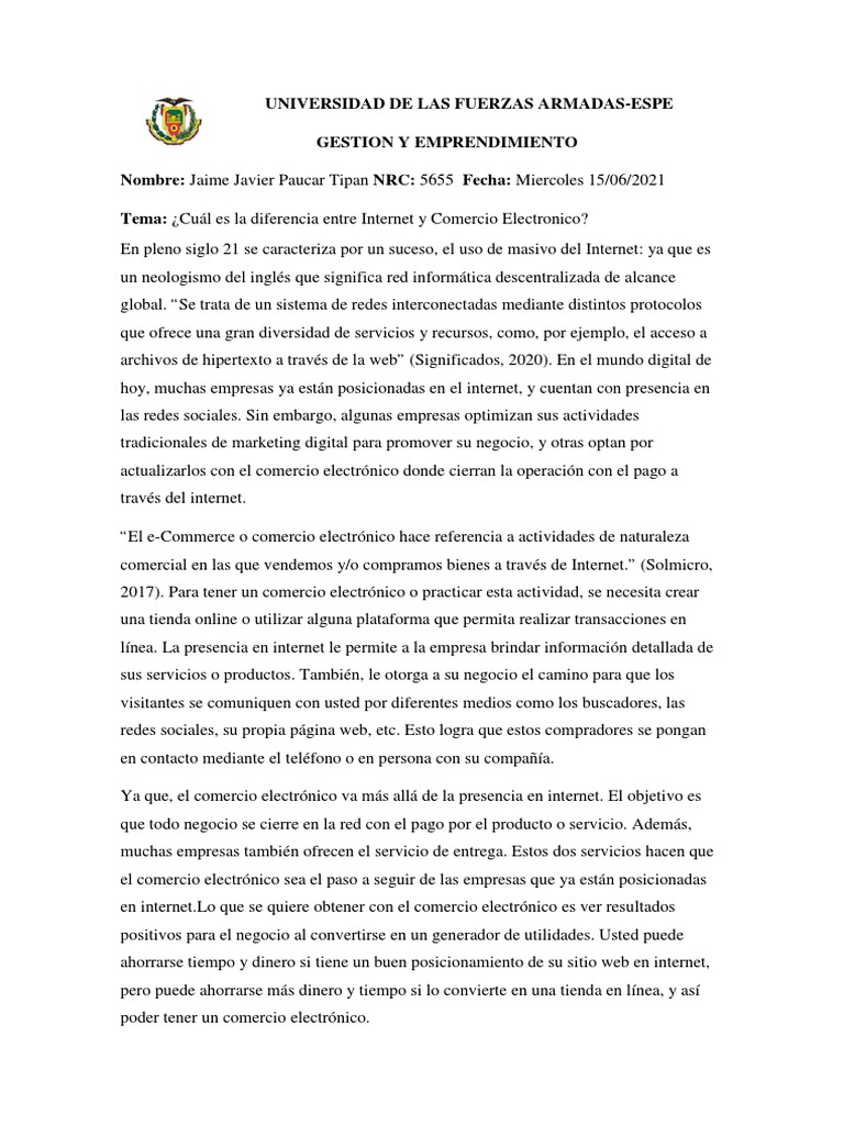Paucar Tipan - Jaime Javier - TAREA 3 | PDF | Comercio electrónico ...