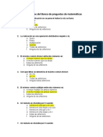 Banco de Preguntas de Matemáticas