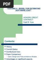 "Cocomo Ii: Model For Estimating Software Cost": Honors Credit Contract Kapil B. Vyas