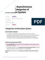 Lecture 2 Asynchronous Meeting Categories of Information System