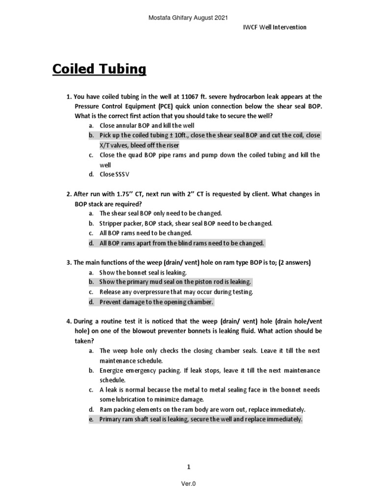 Coil Tubing Iwcf PDF Gases Mechanical Engineering