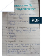 Notes On Trigonometry