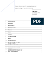 Proforma For Polling Staff Data Collection