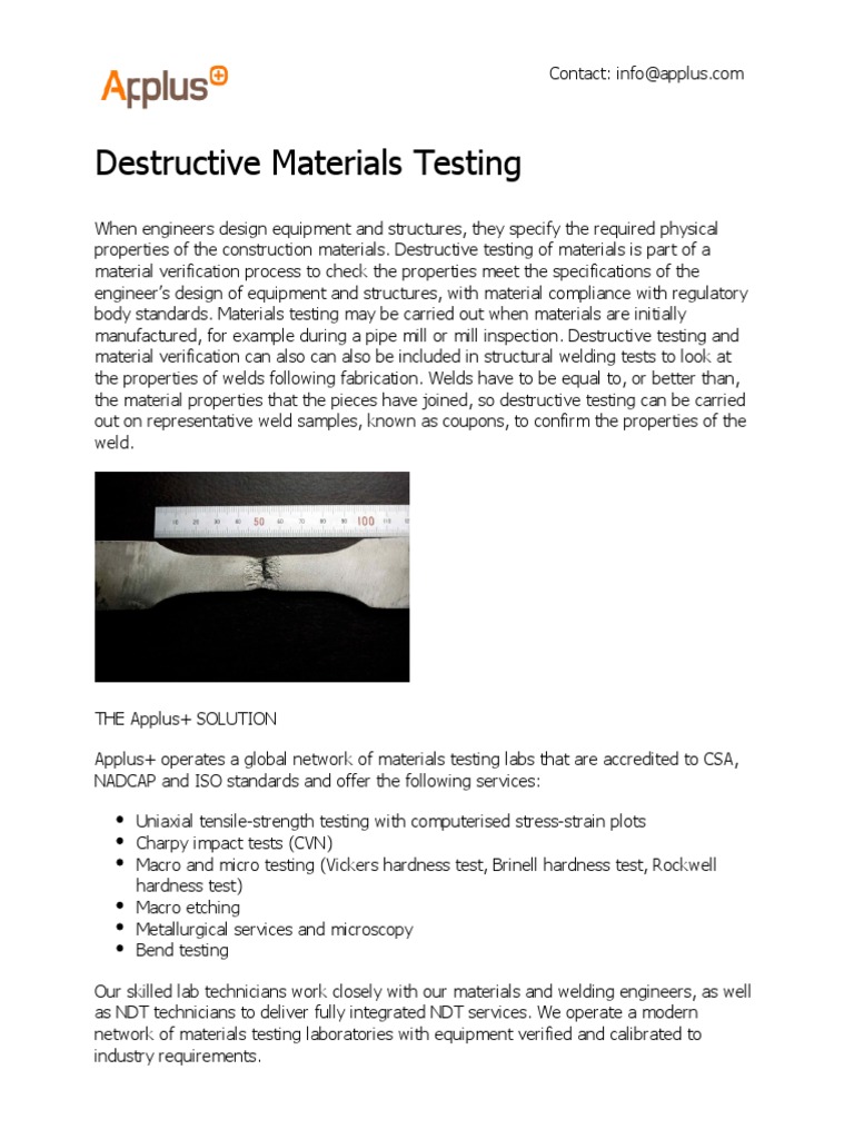 Engineers' Guide to Destructive Testing | PDF | Nondestructive Testing ...