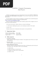 COMP102 - Computer Programming Mini Projects: 1 Important Dates