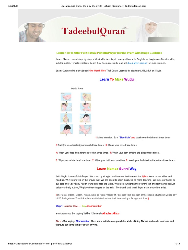 Step-by-Step Sunni Namaz Guide | PDF | Islamic Behaviour And Experience ...