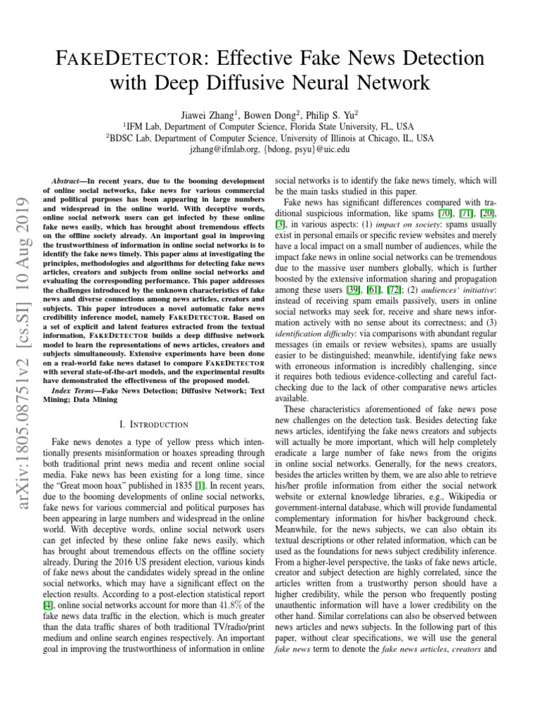 FakeDetector Effective Fake News Detection With Deep Diffusive Neural ...