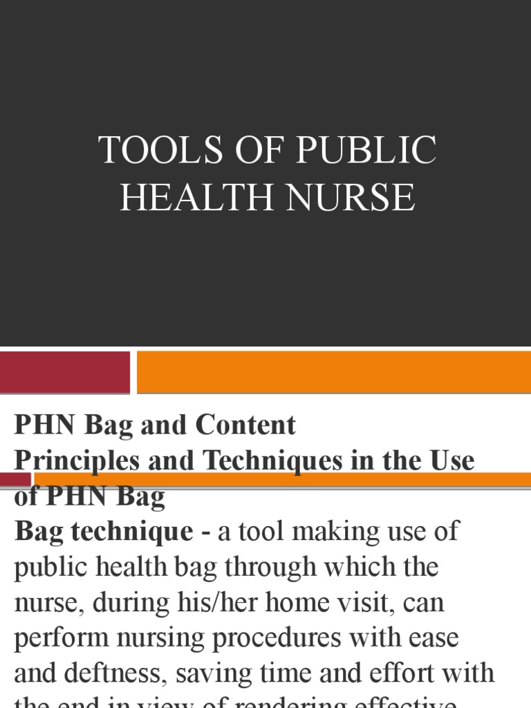Public Health Nurse Bag Essentials | PDF | Nursing | Public Health