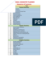 Chemistry - Sequence of Lectures - Manzil Chemistry Planner