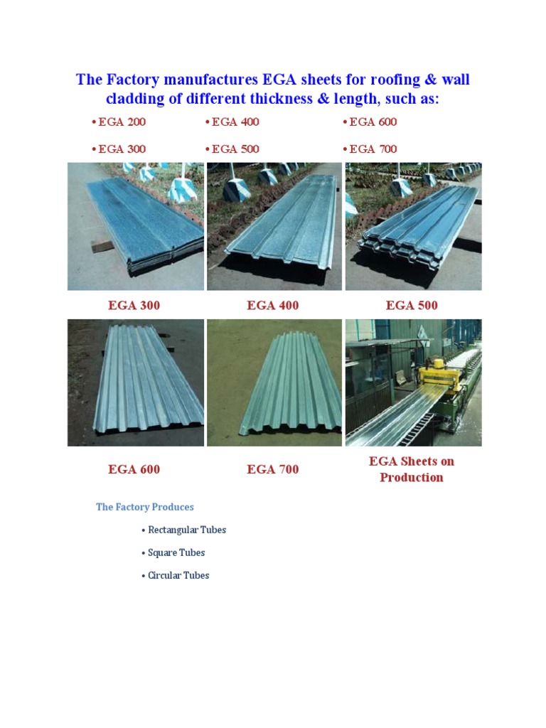 EGA Sheet Specifications and Sizes | PDF