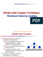 Divide-and-Conquer Technique:: Maximum Subarray Problem