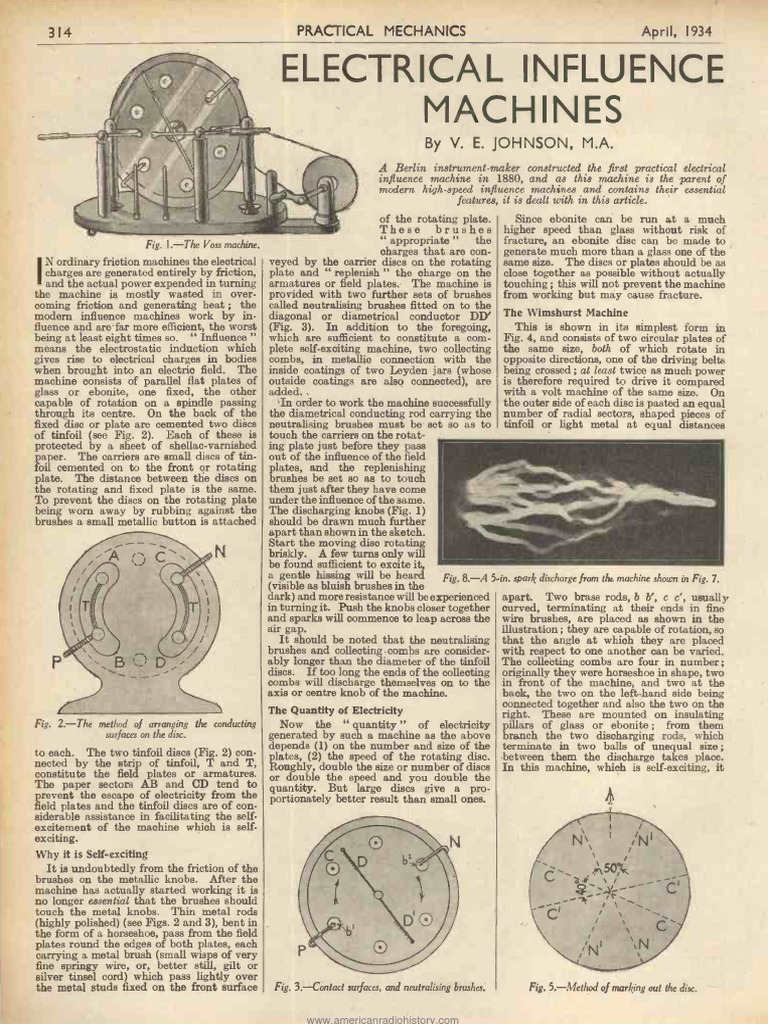 Electrical Influence Machines Explained | PDF | Electrical Engineering ...