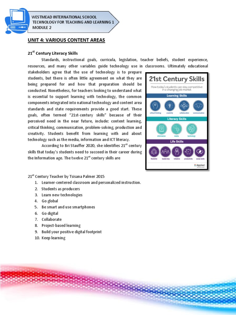 21st Century Literacy Skills Overview | PDF | Distance Education ...